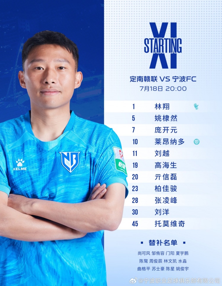 宁波FC双外援首发 张凌峰连续两场先发 宁波FC双外援首发 张凌峰连续两场先发